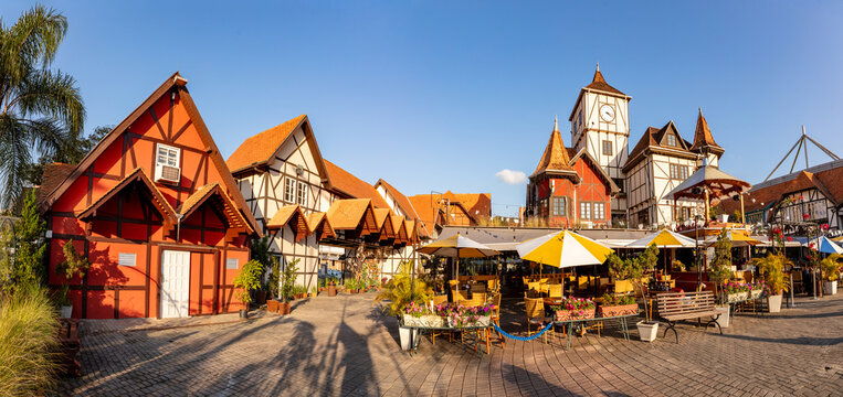 Germanic village in Blumenau with typical German houses, Santa Catarina, Brazil