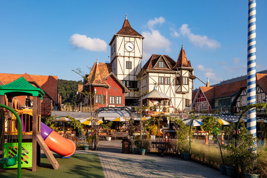 Germanic village in Blumenau with typical German houses, Santa Catarina, Brazil
