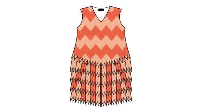 Orange and peach chevron dress orange dress chevron pattern isolated on a transparent background - Powered by Adobe