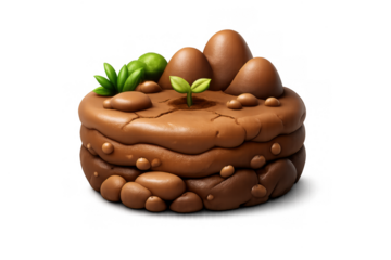 Earth element cartoon icon with plants and stones - perfect for nature and ecology designs