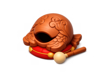 Traditional wooden temple percussion instrument illustration