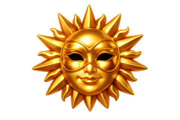 Radiant sun mask design for artistic expression and decor
