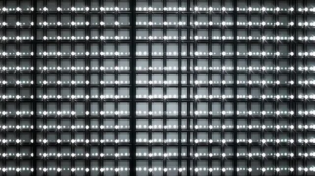 Modern office building exterior with grid-like window pattern