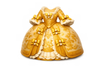 Elegant venetian brocade gown icon - classic fashion design for historical themed graphics