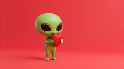 3d little human character with heart