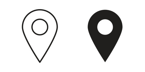 Fototapeta na wymiar Map marker icons with different styles. Vector logo illustration simple design.