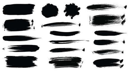 collection of various black brush strokes and shapes in different styles silhouette high quality professional detailed modern elegant stylish clean crisp