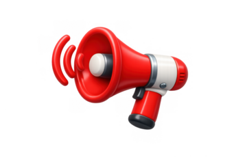 Vibrant cartoon megaphone icon for communication designs and educational projects