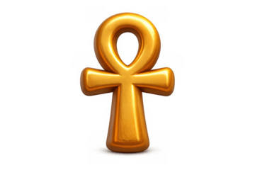 Golden ankh symbol on neutral background for ancient egyptian design