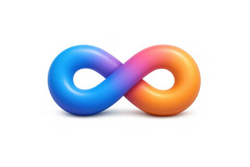 Vibrant eternal infinity symbol illustration for graphic design and branding concepts