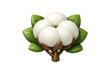 Simple cartoon cotton plant icon for nature-inspired designs