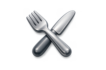 Minimalistic culinary cutlery icon design for restaurant branding and menu decoration