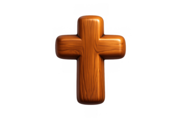 Spiritual cross icon in wood design for religious decor and worship themes