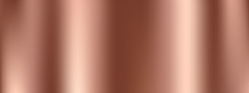 Copper, bronze metal foil gradient abstract vector background