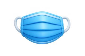 Blue surgical mask icon for health and safety design projects