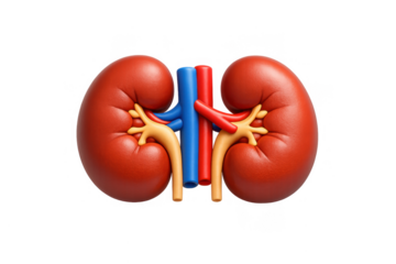 Cartoon kidney icon illustration for health education and medical design