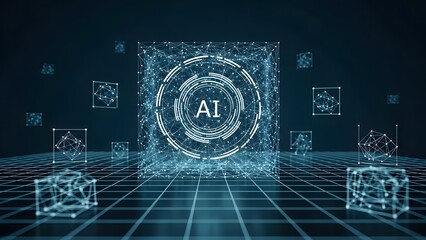 Artificial intelligence concept with futuristic interface