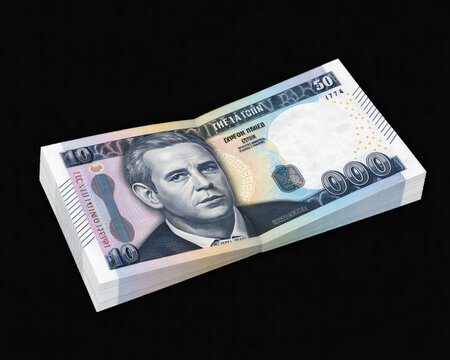 Stack of british 20 pound banknotes