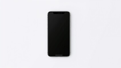 Naklejka premium Modern smartphone with blank white screen on clean surface, showcasing minimalist design, sleek hardware features, and neutral background for technology, product mockup, or user interface presentation