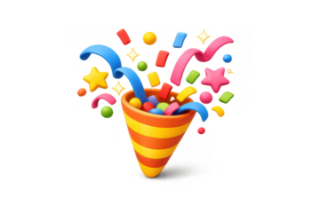 Colorful confetti celebration with vibrant burst for festive event design