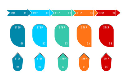 Five Step Infographic Process Flow Icons