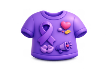 Purple awareness shirt with ribbon and heart design for charity campaigns and fundraising events