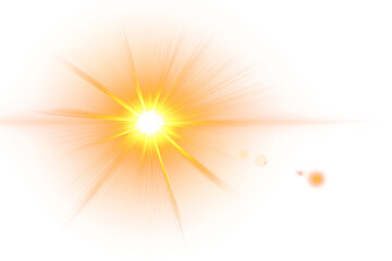 Obraz premium Bright Golden Yellow Sunburst with Lens Flare