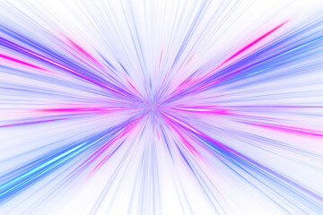 Obraz premium Symmetrical Explosion of Pink and Blue Light Rays