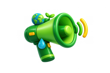Megaphone for environmental advocacy – green concept design for awareness and eco-friendly campaign