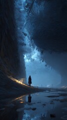 A captivating surreal digital environment created by AI, showcasing vibrant colors, abstract shapes, and imaginative landscapes.