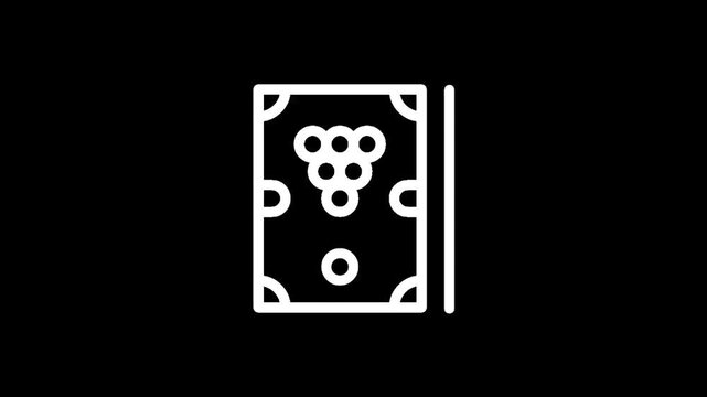 Stylized icon of a pool table with balls scattered on the felt surface