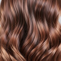 Naklejka premium Luxurious Brown Hair with Subtle Highlights and Soft Waves.