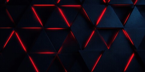 Dark Navy Blue Background with Red Light Accents and Triangular Patterns