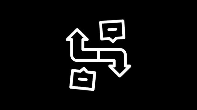 Abstract icon representing a complex decision-making process with branching paths