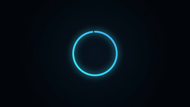 Blue Circle Loading Animation on Black Background.