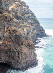 Dramatic Coastal Cliff Road Overlooking the Atlantic Ocean in Cape Verde