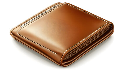 Brown Leather Wallet with Detailed Stitching
