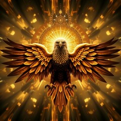 golden eagle with wings