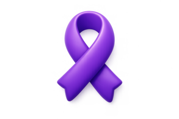 Purple awareness ribbon for support and awareness campaigns design