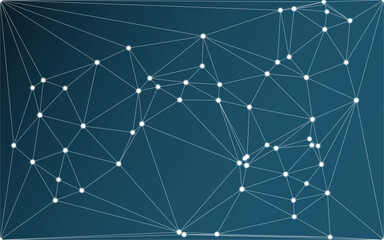 Abstract Network of Connected Dots and Lines