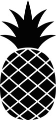 Pineapple Tropical Fruit Icon Silhouette Vector Illustration