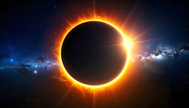 Ring of Fire Annular Eclipse in Outer Space