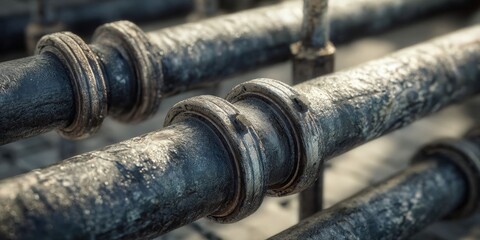 Construction Workers Insulating Water Supply Pipes in Building Project