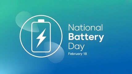 National Battery Day digital design featuring electric battery symbol modern technology energy awareness celebration