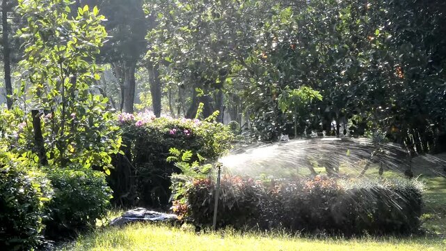 water sprinkler in the garden