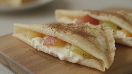 Obraz premium Delicious Fruit and Cream Filled Crepe
