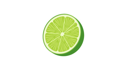 Vibrant lime slice on clean white background