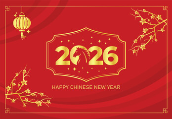 Chinese New Year 2026 Horse Banner Vector