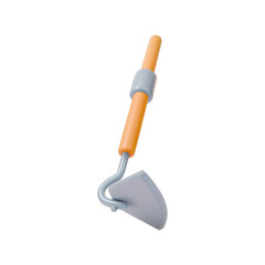 3d Colorful Hoe Tool Agricultural and Garden Concept Cartoon Design Style Isolated on a White Background. Vector illustration