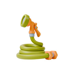 3d Colorful Irrigation Hose Tool Agricultural and Garden Concept Cartoon Design Style Isolated on a White Background. Vector illustration